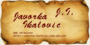 Javorka Ikalović vizit kartica